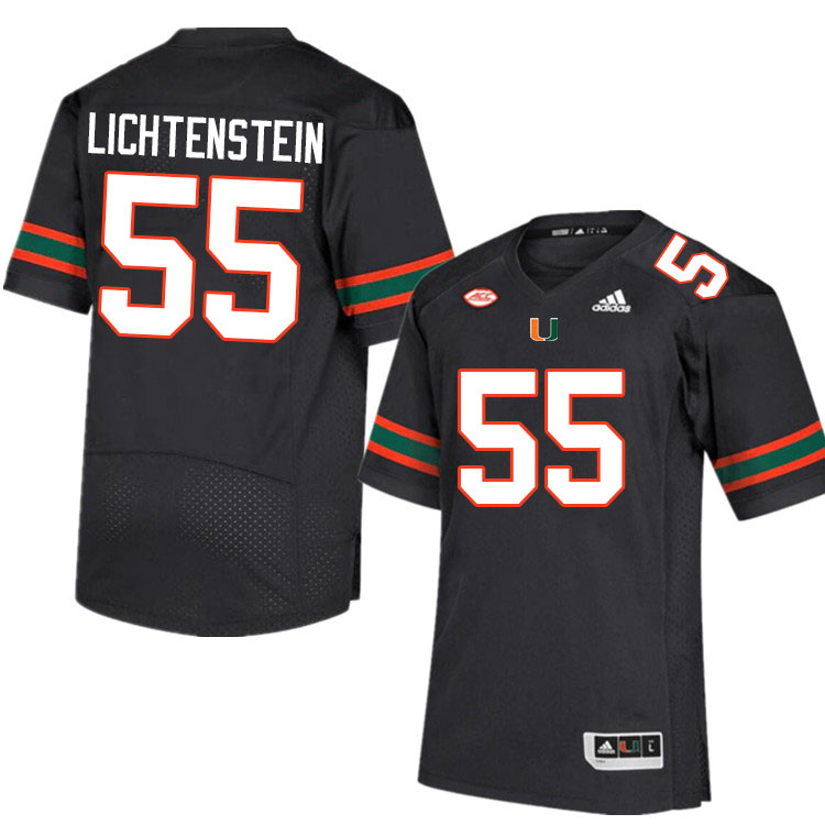 Men #55 Jacob Lichtenstein Miami Hurricanes College Football Jerseys Sale-Black